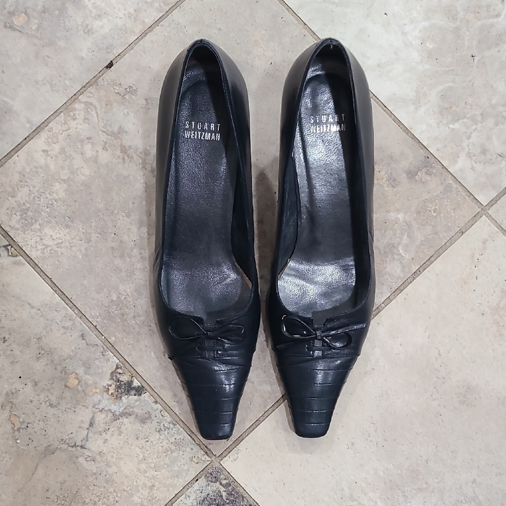 Stuart Weitzman Black Leather Heels